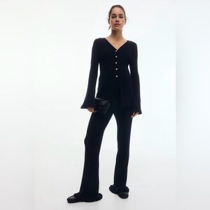 H&M Maternity Flared Rib-Knit Pants